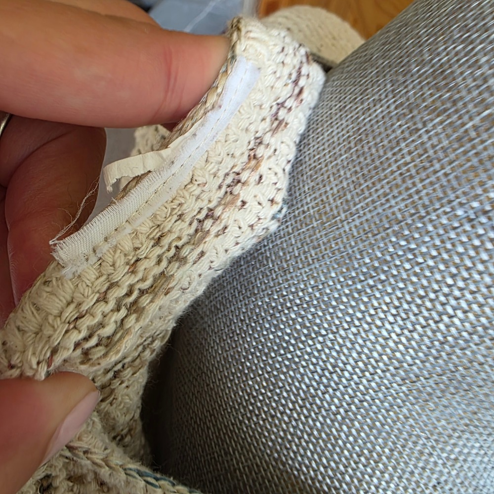 Vintage Cream Thick Basketweave Knit Button Cardigan Sweater Granola Capsule - Picture 3 of 6
